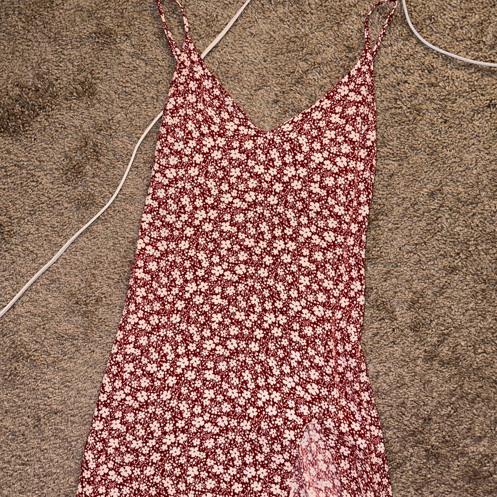 Reformation marlowe Mini red floral dress
